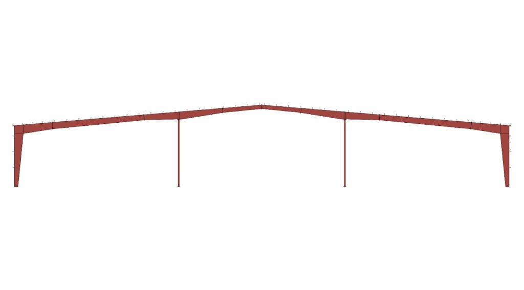 LM2 – Lowrise Modular 2 (Dos aguas con pendiente baja - dos columnas internas)