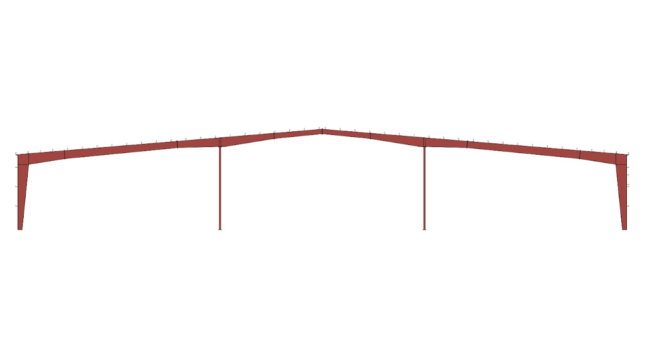 LM2 – Lowrise Modular 2 (Dos aguas con pendiente baja - dos columnas internas)